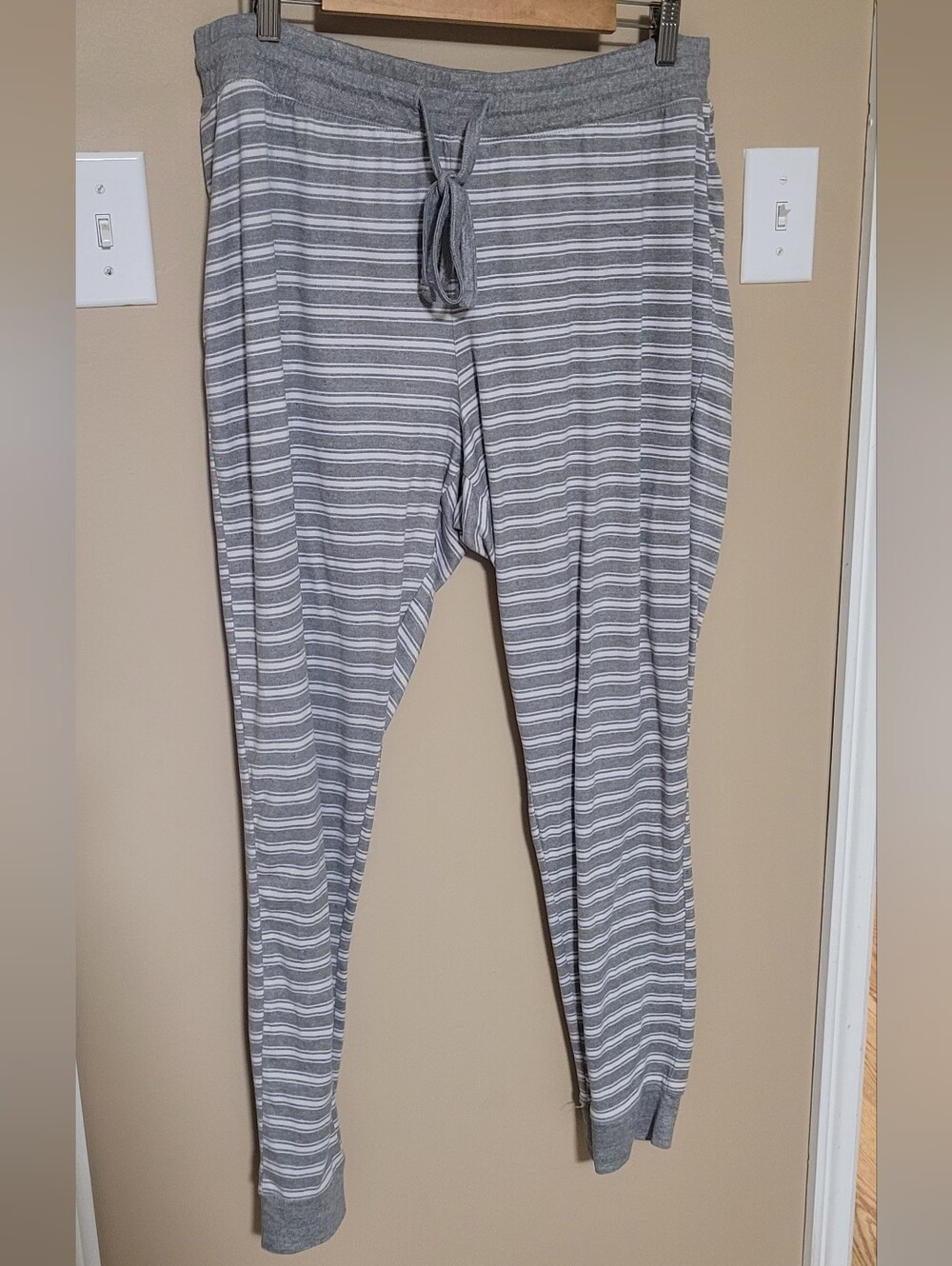George Gray & White Striped Pajama Pants